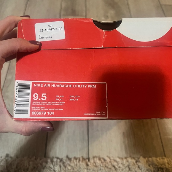 Nike Air Huarache Utility Premium Safari Mens Sneakers Size 13 White Blue Pink - Picture 7 of 8